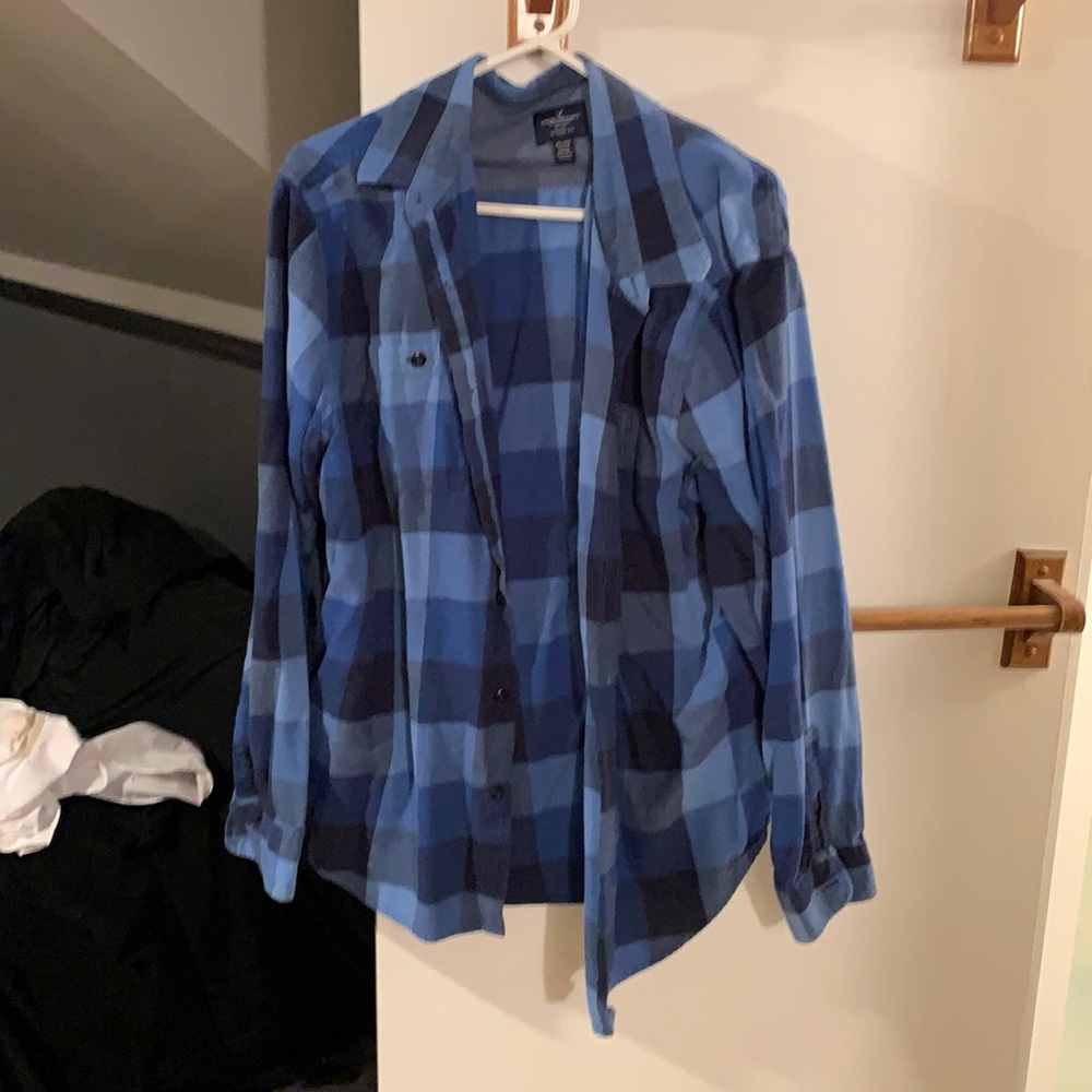 American Eagle classic fit plaid XL blue